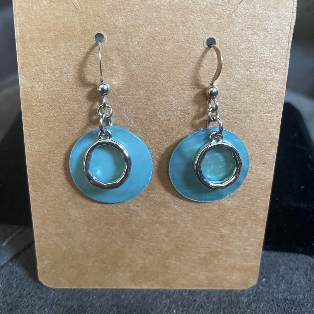 Lia Sophia Out of the Blue silver tone with mother of pearl disk